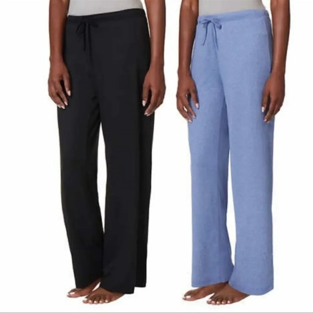 32 Degrees Ladies' Lounge Bed Pant, 2-pack XL Blue Black